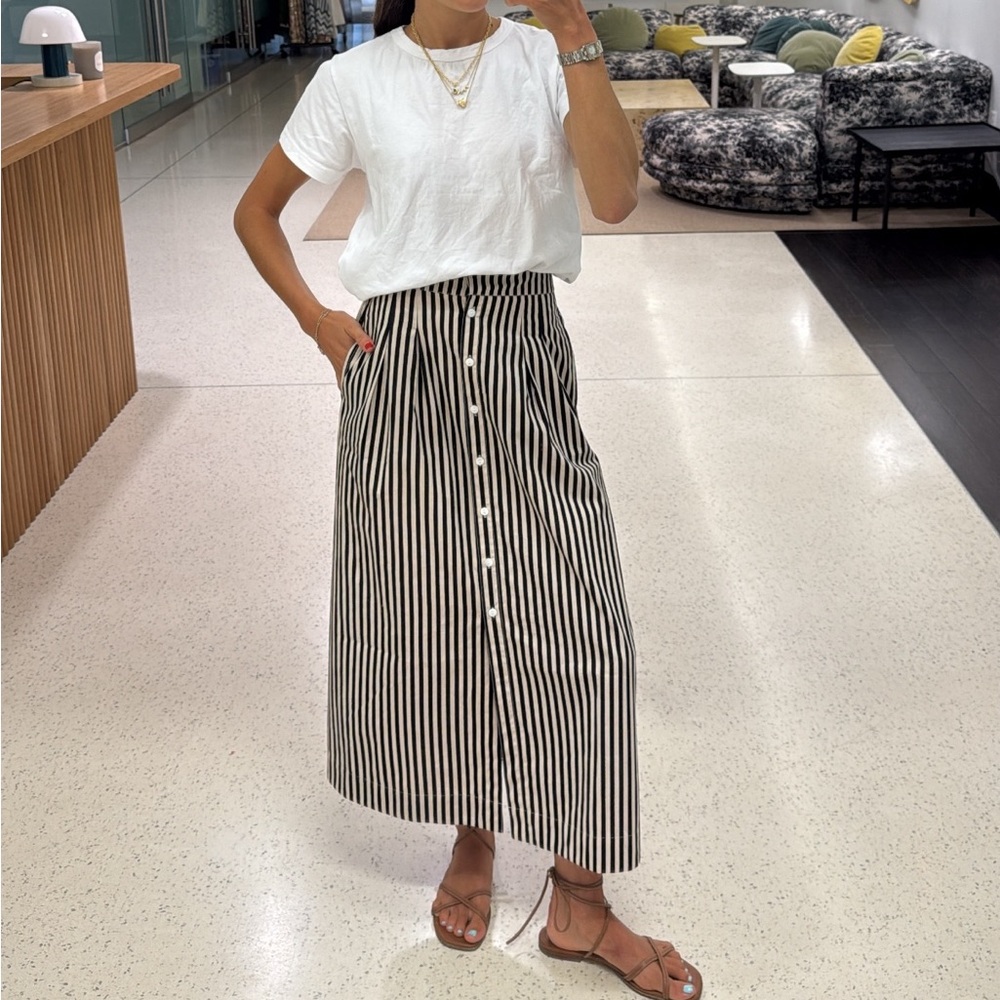 Livro Stripe Midi Skirt